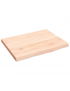Ripiano a Parete 40x30x2 cm Legno Massello Rovere Non Trattato 2