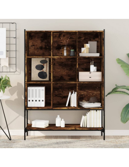 Libreria Rovere Fumo 102x30x141,5 cm in Legno Multistrato