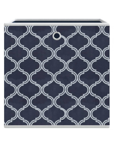 Scatole Portaoggetti 10 pz Blu 32x32x32cm Tessuto non Tessuto
