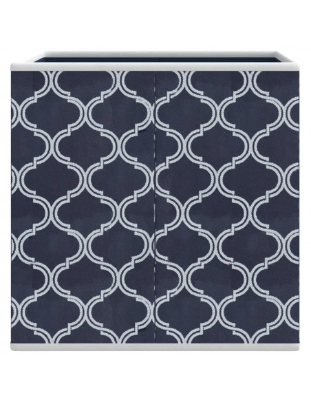 Scatole Portaoggetti 10 pz Blu 32x32x32cm Tessuto non Tessuto