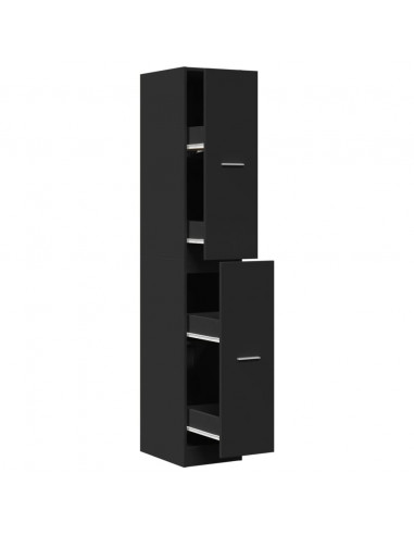 Armadietto da Farmacia Nero 30x41x174,5 cm in Truciolato