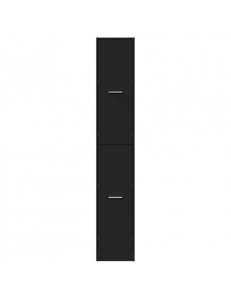 Armadietto da Farmacia Nero 30x41x174,5 cm in Truciolato