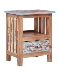 Comodino 41x30x50 cm in Legno Massello di Recupero 2