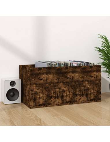 Contenitore per Vinili Rovere Fumo 71x34x36cm Legno Multistrato