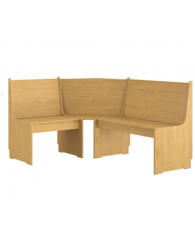 Panca Angolare REINE 151 cm in Legno di Pino Marrone Miele