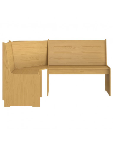 Panca Angolare REINE 151 cm in Legno di Pino Marrone Miele