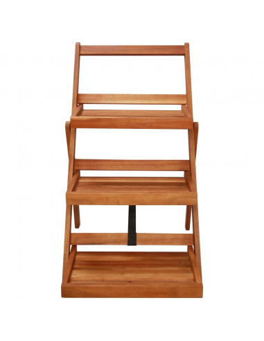 Piedistallo per Piante a 3 Livelli 50x63x80cm Massello d'Acacia