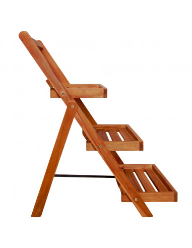 Piedistallo per Piante a 3 Livelli 50x63x80cm Massello d'Acacia