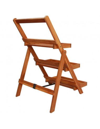 Piedistallo per Piante a 3 Livelli 50x63x80cm Massello d'Acacia