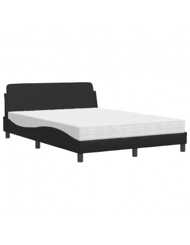 Letto con Materasso Nero 120x200 cm in Similpelle