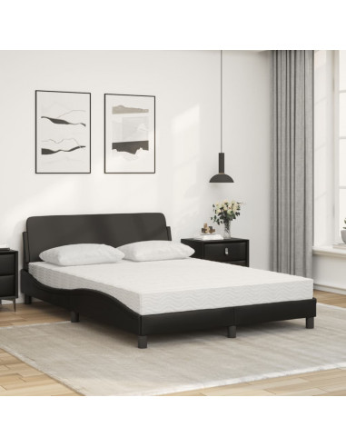 Letto con Materasso Nero 120x200 cm in Similpelle