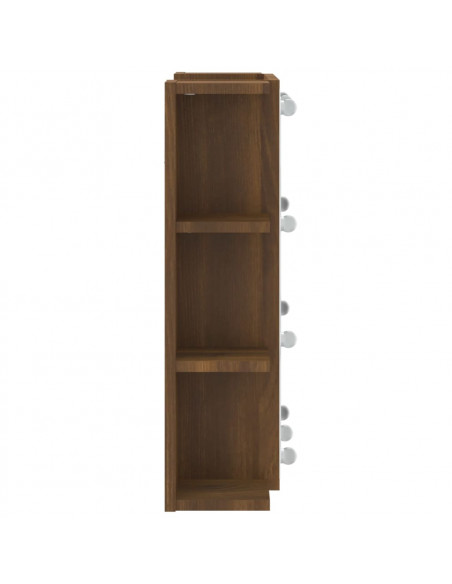 Mobile a Specchio con LED Rovere Marrone 70x16,5x60 cm