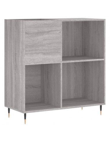 Mobile Porta Dischi Grigio Sonoma 84,5x38x89 Legno Multistrato
