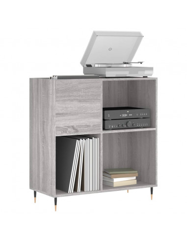 Mobile Porta Dischi Grigio Sonoma 84,5x38x89 Legno Multistrato