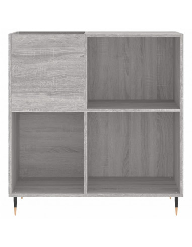Mobile Porta Dischi Grigio Sonoma 84,5x38x89 Legno Multistrato