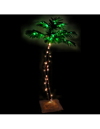 Palma con LED Bianco Caldo 72 LED 120 cm