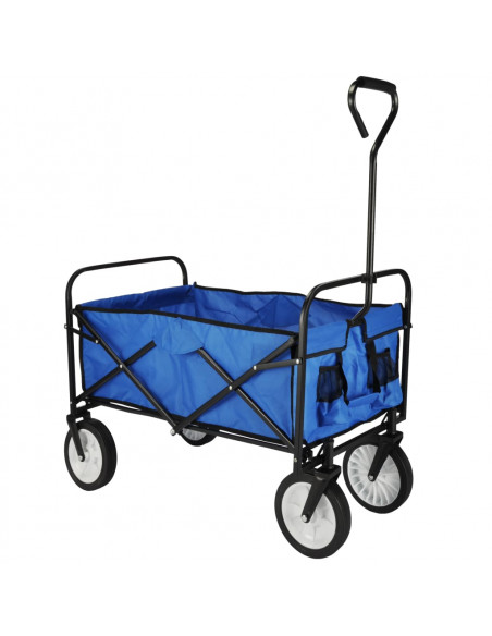 HI Carrello Pieghevole Blu 53,5x83x27 cm