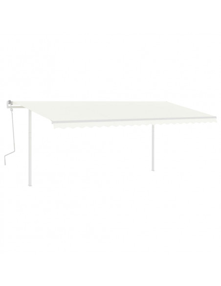 Tenda da Sole Retrattile Manuale con LED 5x3 m Crema