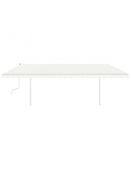 Tenda da Sole Retrattile Manuale con LED 5x3 m Crema