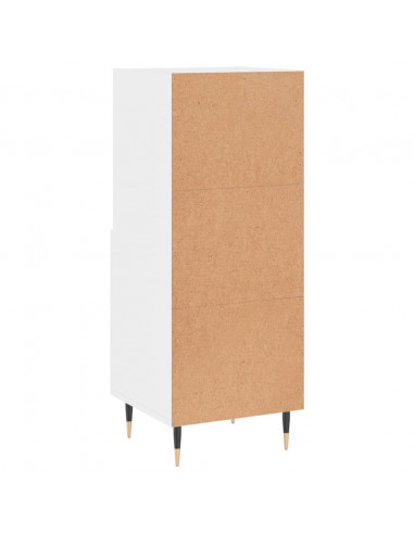 Credenza Bianco Lucido 34,5x34x90 cm in Legno Multistrato