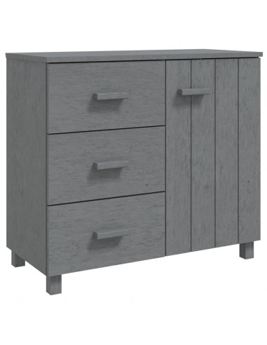Credenza HAMAR Grigio Scuro 90x40x80 cm Legno Massello di Pino