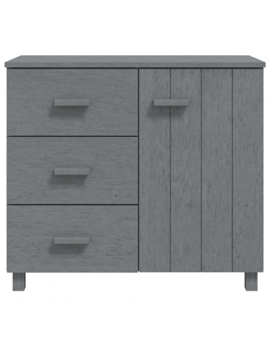 Credenza HAMAR Grigio Scuro 90x40x80 cm Legno Massello di Pino