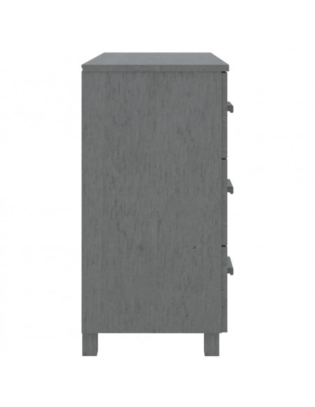 Credenza HAMAR Grigio Scuro 90x40x80 cm Legno Massello di Pino