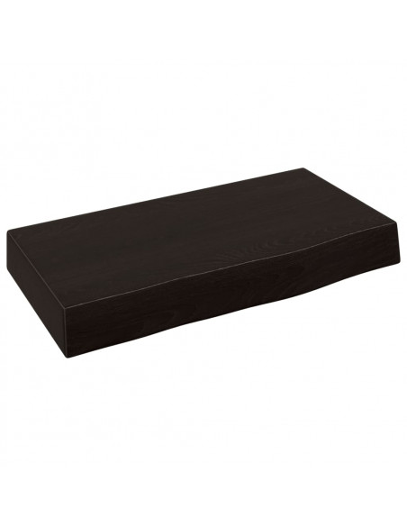 Ripiano Muro Marrone Scuro 40x20x6 cm Massello Rovere Trattato