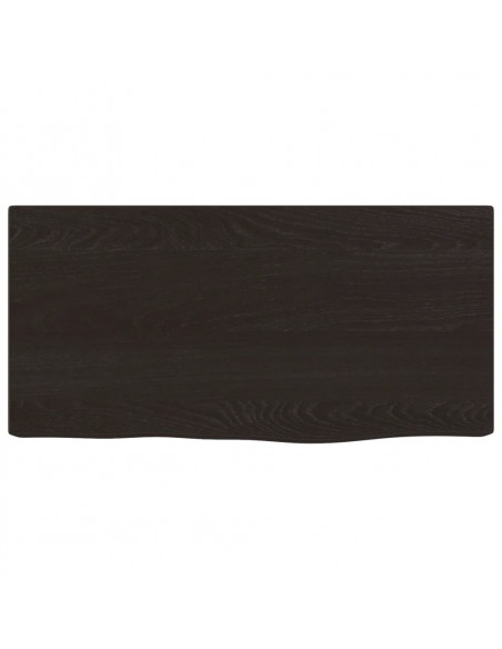 Ripiano Muro Marrone Scuro 40x20x6 cm Massello Rovere Trattato