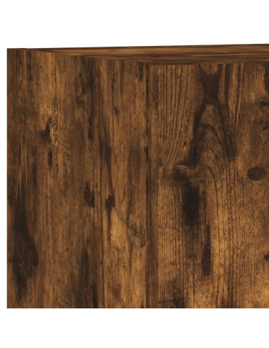 Mobili TV a Muro con LED 5pz Rovere Fumo in Legno Multistrato