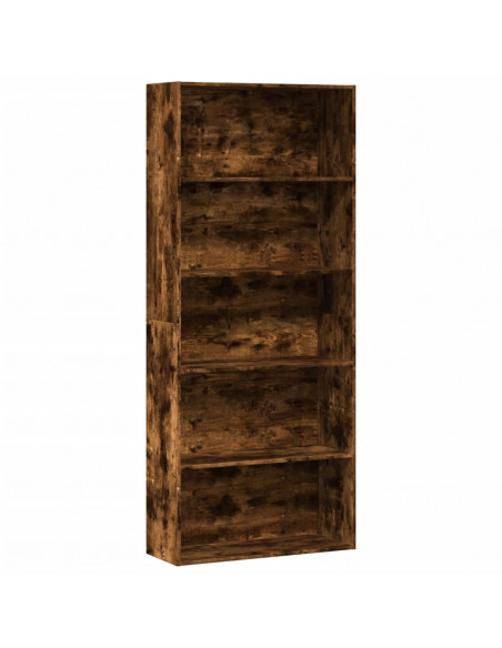 Libreria Rovere Fumo 80x30x189 cm in Legno Multistrato