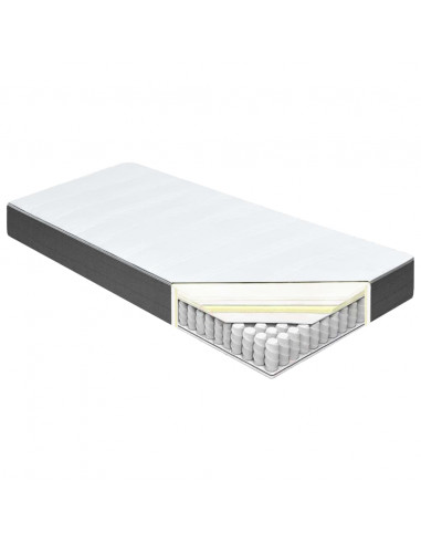 Letto a Molle Grigio Scuro in Tessuto 200x200 cm