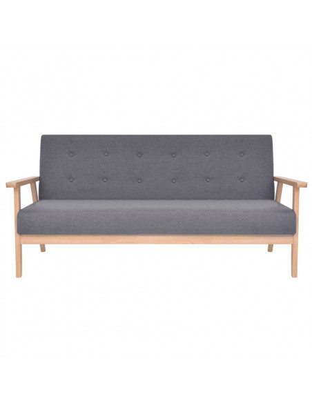Set di Divani 2 pz in Tessuto Grigio Scuro