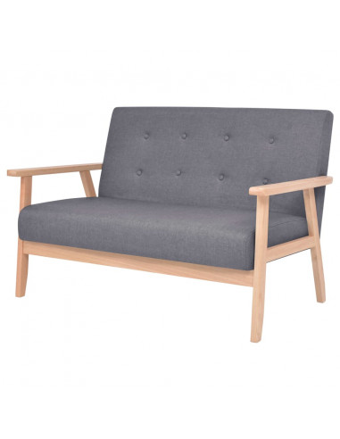Set di Divani 2 pz in Tessuto Grigio Scuro