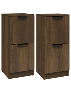 Credenze 2 pz Rovere Marrone 30x30x70 cm in Legno Multistrato 2