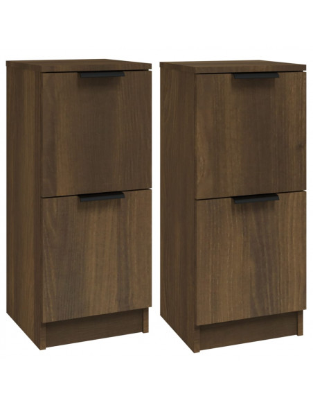 Credenze 2 pz Rovere Marrone 30x30x70 cm in Legno Multistrato