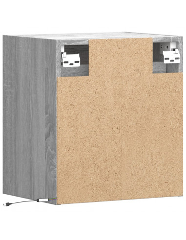 Mobili TV a Parete con Luci LED 2pz Grigio Sonoma 41x31x45 cm