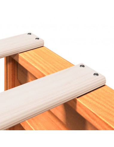 Letto Libreria senza Materasso Marrone Cera 100x200 cm in Pino