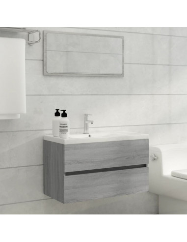 Mobile Sottolavabo Grigio Sonoma 80x38,5x45cm Legno Multistrato