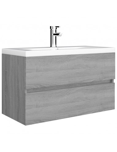 Mobile Sottolavabo Grigio Sonoma 80x38,5x45cm Legno Multistrato