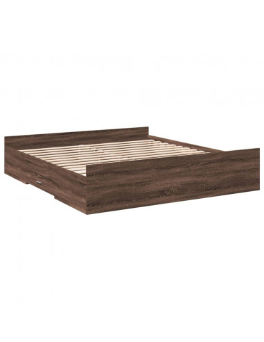 Giroletto Cassetti Rovere Marrone 200x200 cm Legno Multistrato