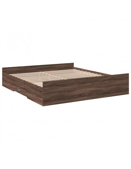 Giroletto Cassetti Rovere Marrone 200x200 cm Legno Multistrato