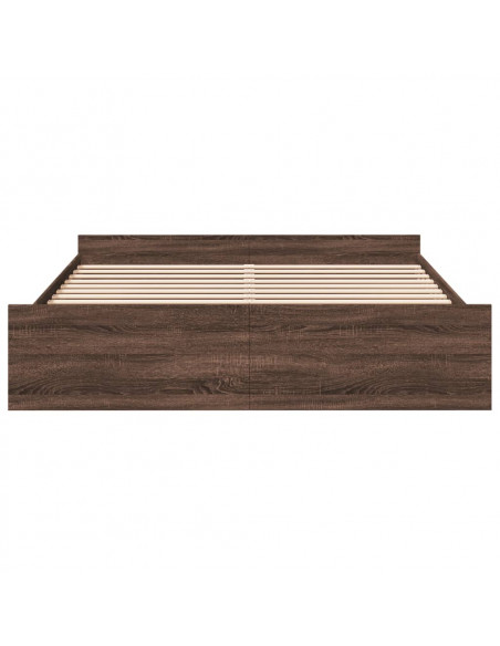 Giroletto Cassetti Rovere Marrone 200x200 cm Legno Multistrato
