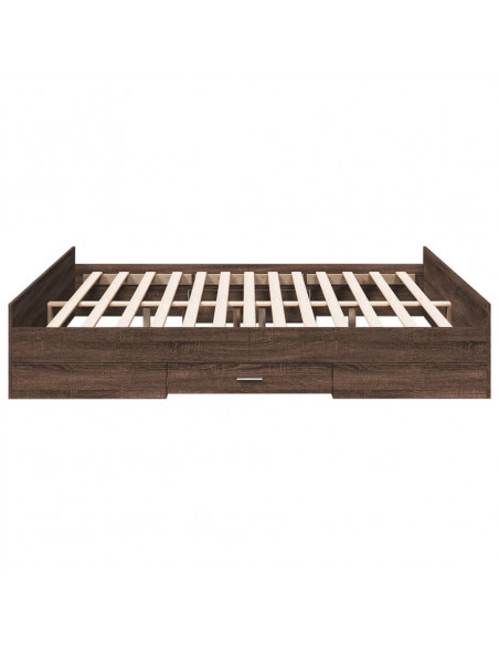 Giroletto Cassetti Rovere Marrone 200x200 cm Legno Multistrato