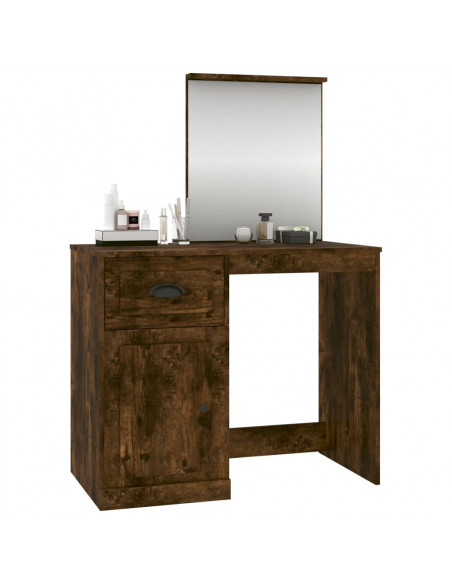 Toeletta Specchio Rovere Fumo 90x50x132,5cm Legno Multistrato