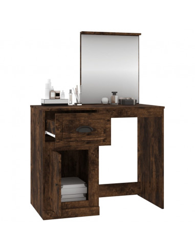 Toeletta Specchio Rovere Fumo 90x50x132,5cm Legno Multistrato