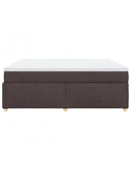 Giroletto a Molle con Materasso Marrone Scuro 180x200cm Tessuto