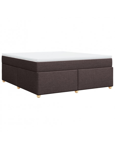 Giroletto a Molle con Materasso Marrone Scuro 180x200cm Tessuto