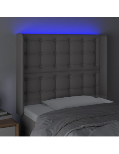 Testiera a LED Grigio 83x16x118/128 cm in Similpelle