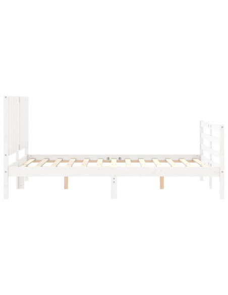 Giroletto con Testiera Bianco 120x200 cm in Legno Massello